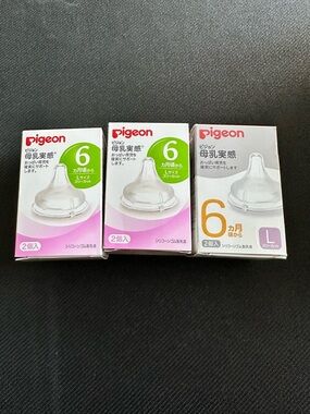 Pigeon Baby Bottle Nipples - Size L - 6 month